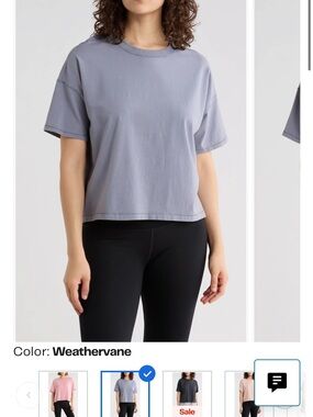Stone Wash Boxy Crop T-Shirt
90 DEGREE BY REFLEX - Blue M